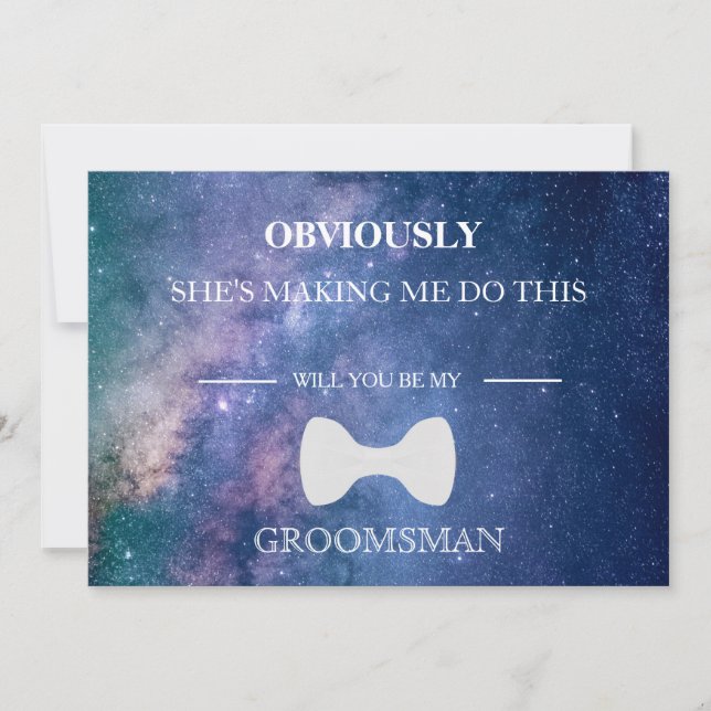 Invitación ¿Serás Mi Groomsman? (Anverso)
