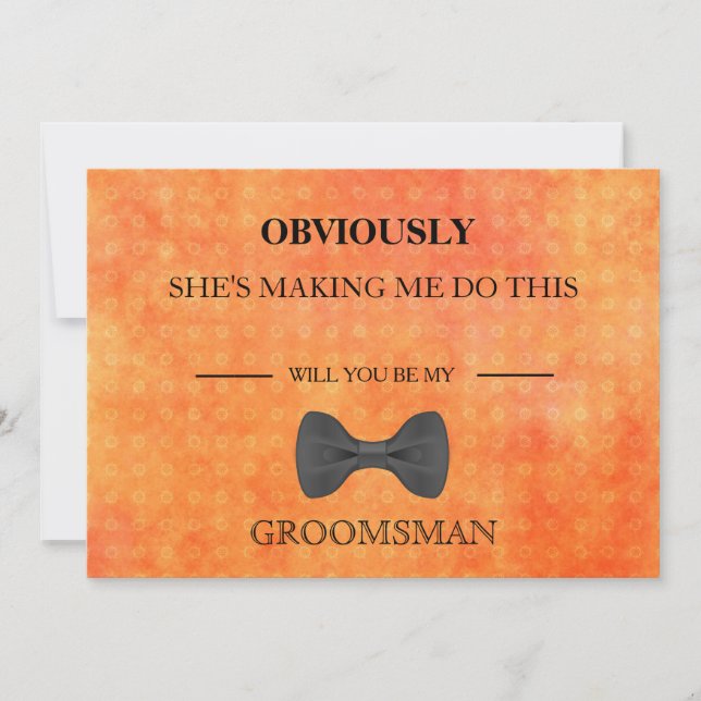 Invitación ¿Serás Mi Groomsman? (Anverso)
