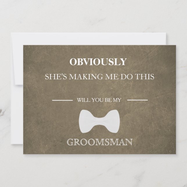 Invitación ¿Serás Mi Groomsman? (Anverso)