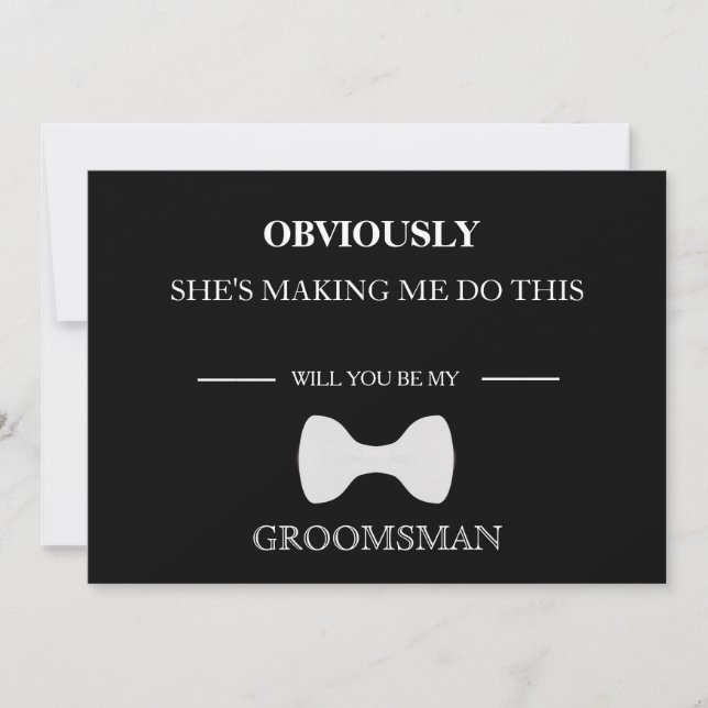 Invitación ¿Serás Mi Groomsman? (Anverso)