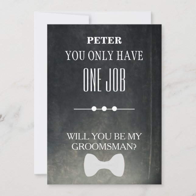 Invitación ¿Serás Mi Groomsman? (Anverso)