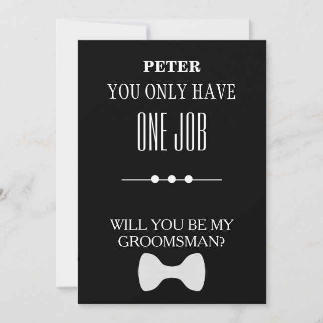 Invitación ¿Serás Mi Groomsman? (Anverso)
