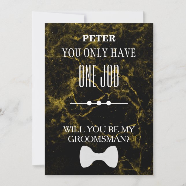 Invitación ¿Serás Mi Groomsman? (Anverso)