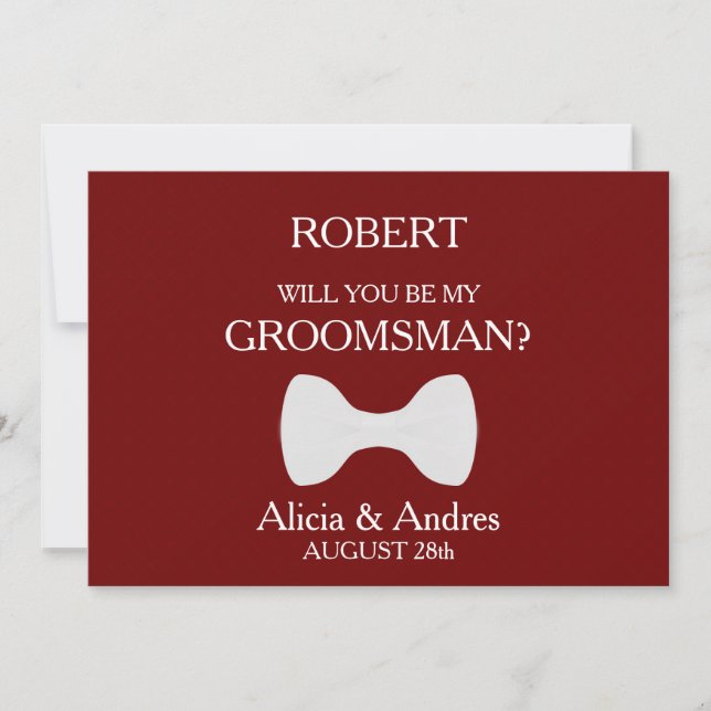 Invitación ¿Serás mi Groomsman? (Anverso)