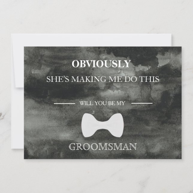 Invitación ¿Serás Mi Groomsman? (Anverso)