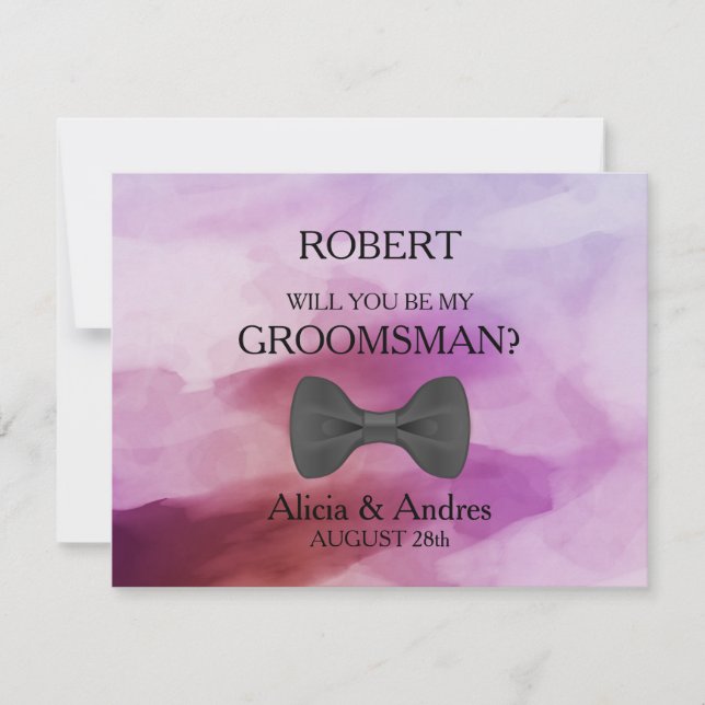 Invitación ¿Serás mi Groomsman? (Anverso)