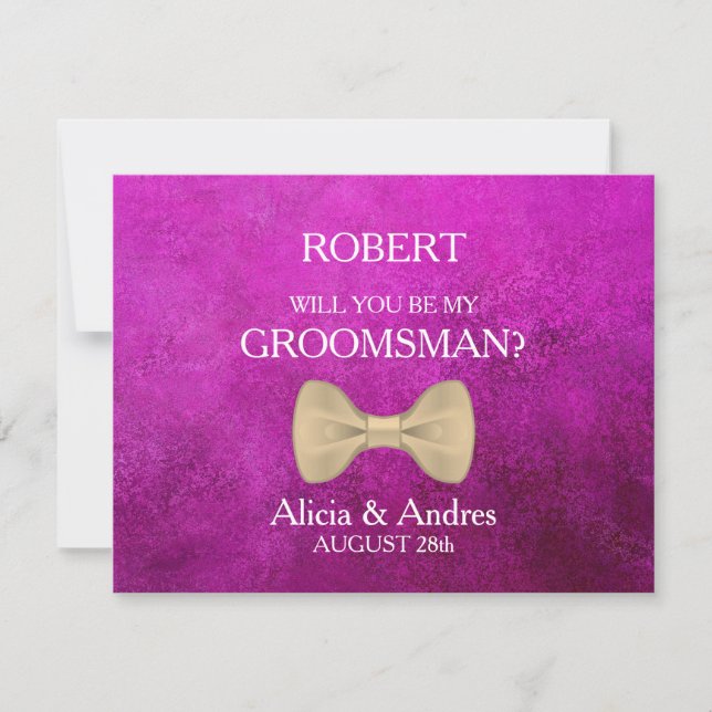 Invitación ¿Serás mi Groomsman? (Anverso)