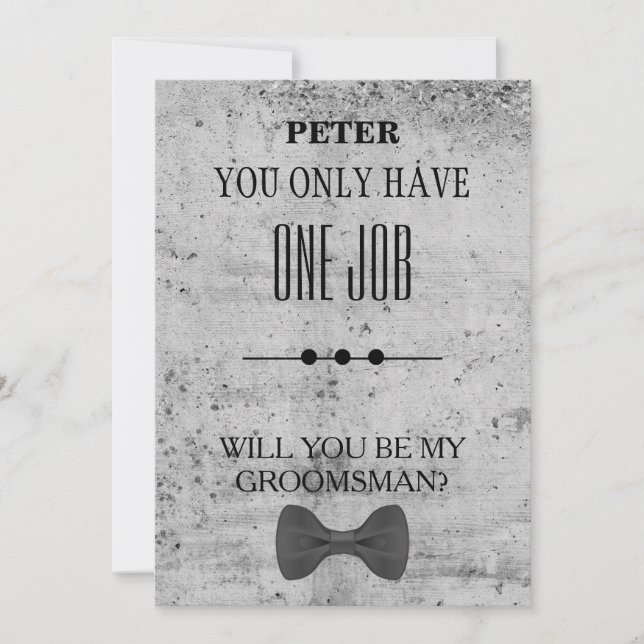 Invitación ¿Serás Mi Groomsman? (Anverso)