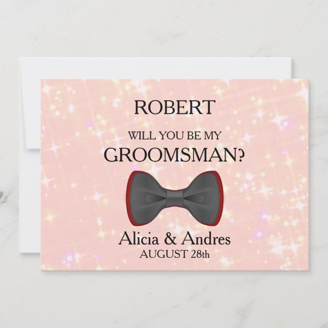 Invitación ¿Serás mi Groomsman? (Anverso)