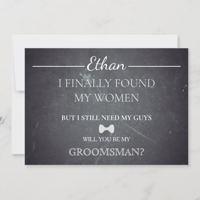 Invitación ¿Serás Mi Groomsman? (Anverso)