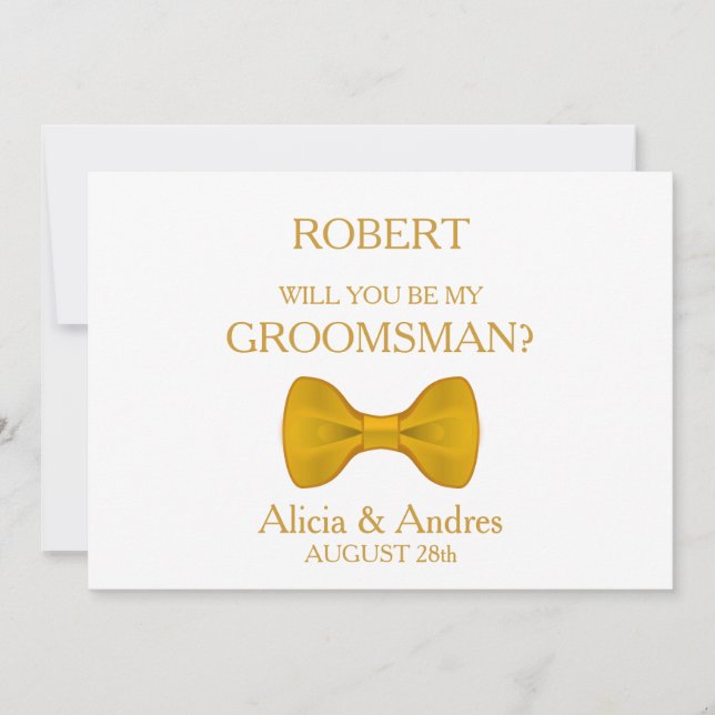 Invitación ¿Serás mi Groomsman? (Anverso)