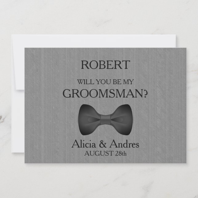 Invitación ¿Serás mi Groomsman? (Anverso)