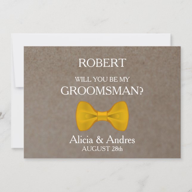 Invitación ¿Serás mi Groomsman? (Anverso)