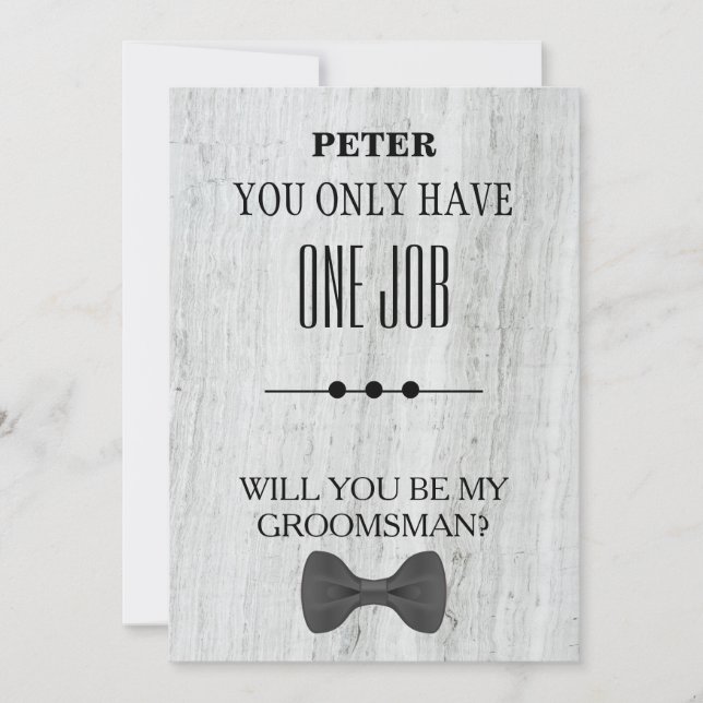 Invitación ¿Serás Mi Groomsman? (Anverso)