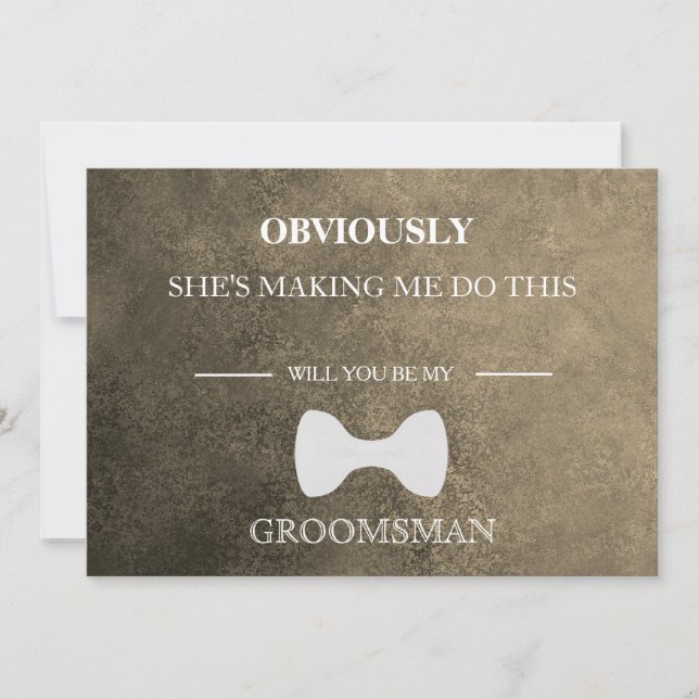 Invitación ¿Serás Mi Groomsman? (Anverso)