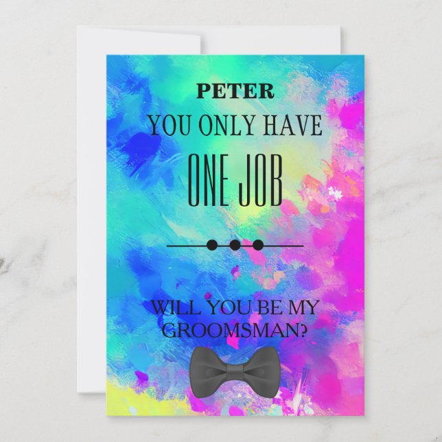 Invitación ¿Serás Mi Groomsman? (Anverso)