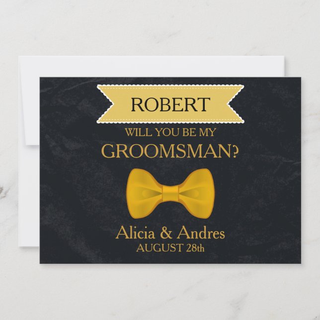 Invitación ¿Serás mi Groomsman? (Anverso)