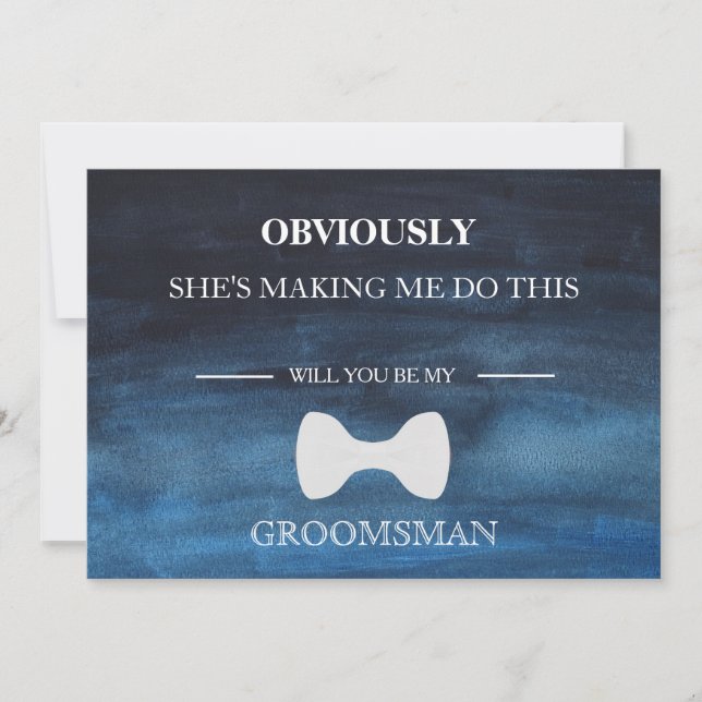 Invitación ¿Serás Mi Groomsman? (Anverso)