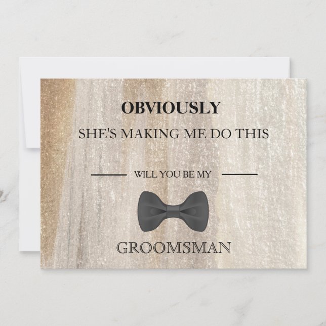 Invitación ¿Serás Mi Groomsman? (Anverso)