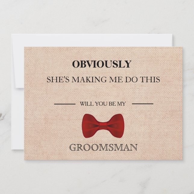 Invitación ¿Serás Mi Groomsman? (Anverso)