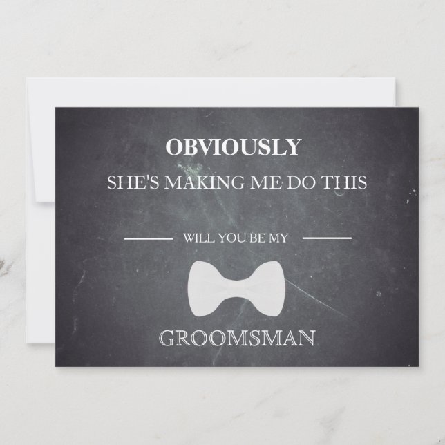 Invitación ¿Serás Mi Groomsman? (Anverso)