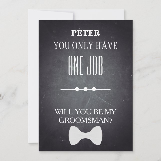 Invitación ¿Serás Mi Groomsman? (Anverso)