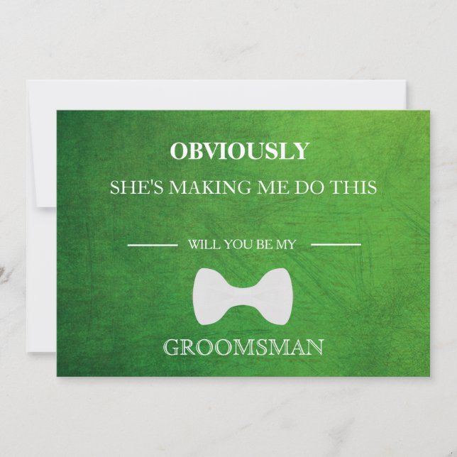 Invitación ¿Serás Mi Groomsman? (Anverso)