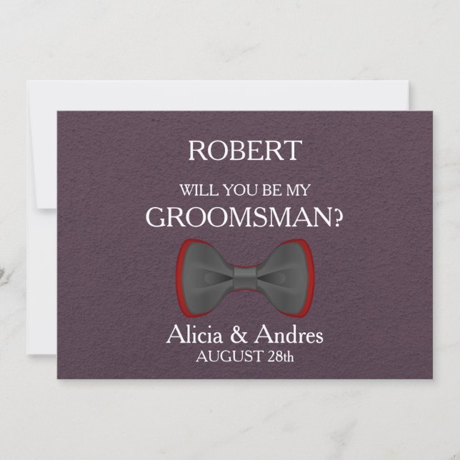Invitación ¿Serás mi Groomsman? (Anverso)