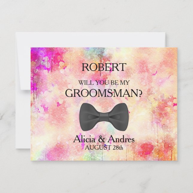 Invitación ¿Serás mi Groomsman? (Anverso)