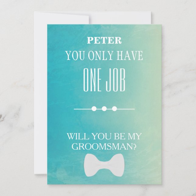 Invitación ¿Serás Mi Groomsman? (Anverso)