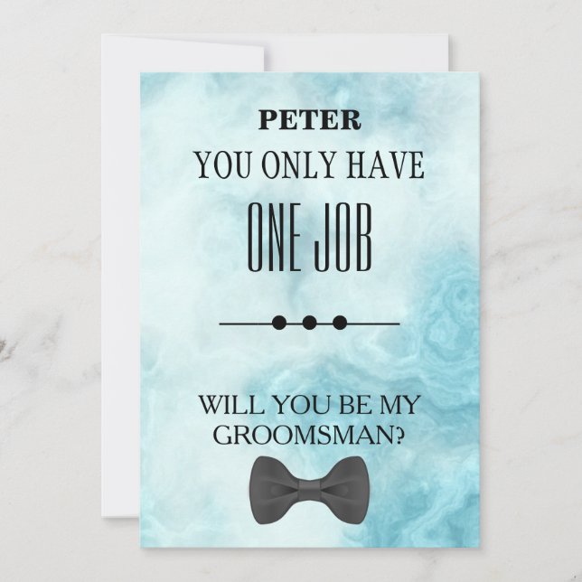 Invitación ¿Serás Mi Groomsman? (Anverso)