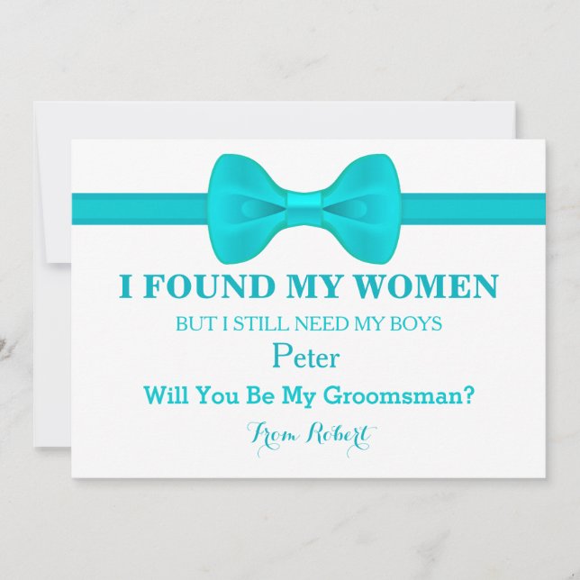 Invitación ¿Serás Mi Groomsman Bow Tie? (Anverso)