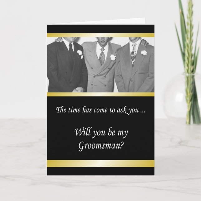 Invitación ¿Serás mi Groomsman? - Clásico (Anverso)