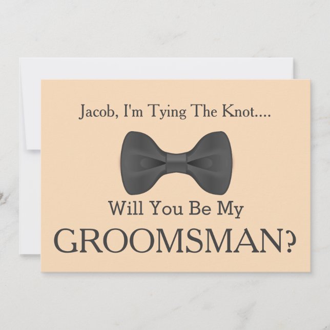 Invitación ¿Serás mi Groomsman con el aroma gris? (Anverso)