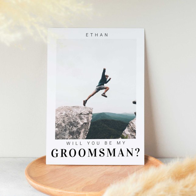 Invitación Serás mi Groomsman Foto Minimalista moderna (Subido por el creador)
