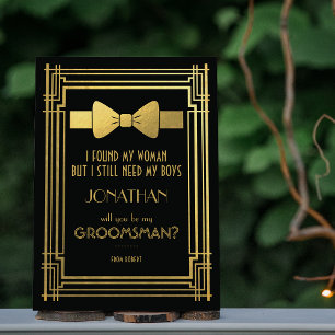 Invitación ¿Serás Mi Groomsman?   Gran Gatsby Groomsmen