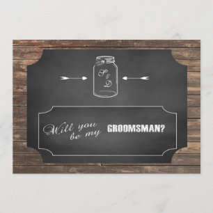 Invitación ¿Serás Mi Groomsman? Mason Jar Chalkboard