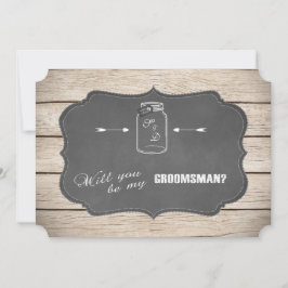 Invitación ¿Serás Mi Groomsman? Mason Jar Chalkboard