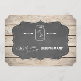 Invitación ¿Serás Mi Groomsman? Mason Jar Chalkboard