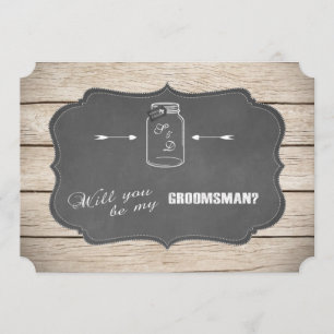 Invitación ¿Serás Mi Groomsman? Mason Jar Chalkboard