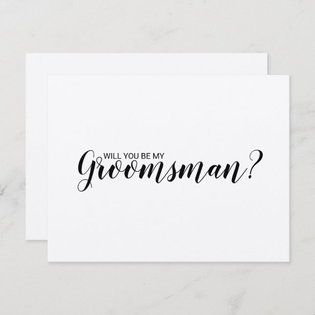 Invitación ¿Serás Mi Groomsman? Papel Kraft ruso (Anverso / Reverso)