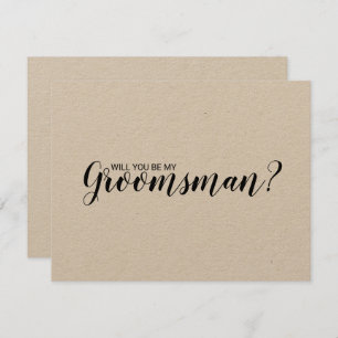 Invitación ¿Serás Mi Groomsman? Papel Kraft ruso