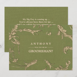 Invitación ¿Serás mi Groomsman? Patrón de cosecha