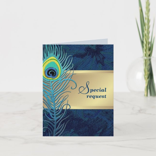 Invitación ¿Serás mi Groomsman? Peacock Feather (Anverso)