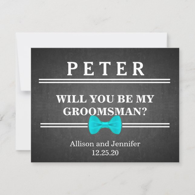 Invitación ¿Serás mi Groomsman? Personalizado (Anverso)