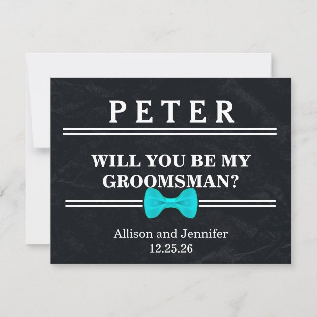 Invitación ¿Serás mi Groomsman? Personalizado (Anverso)