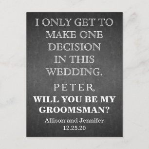 Invitación ¿Serás mi Groomsman?Personalizado