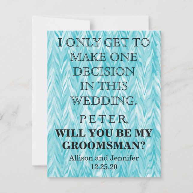 Invitación ¿Serás mi Groomsman?Personalizado (Anverso)