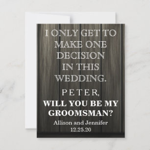 Invitación ¿Serás mi Groomsman?Personalizado