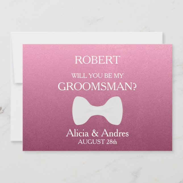 Invitación ¿Serás mi Groomsman? Propuesta (Anverso)